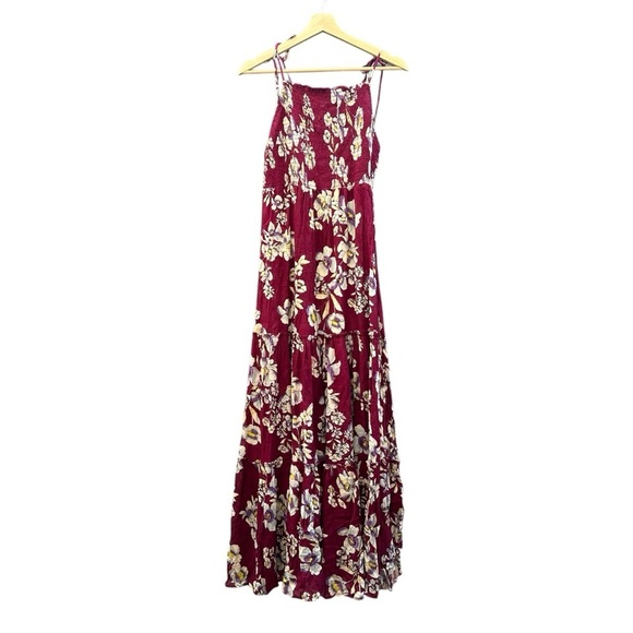 Free people Garden Party Burgundy Floral Print Maxi Dress NWT - Picture 3 of 7